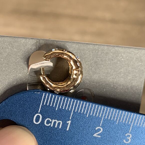 Nordstrom Rack Gold Tone Earrings Bar Rhinestone Huggie Link Drop - 4 pcs - Picture 7 of 10